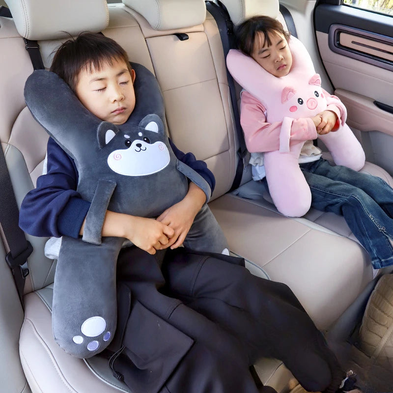Children's Travel Pillow with Seat Belt Attachment